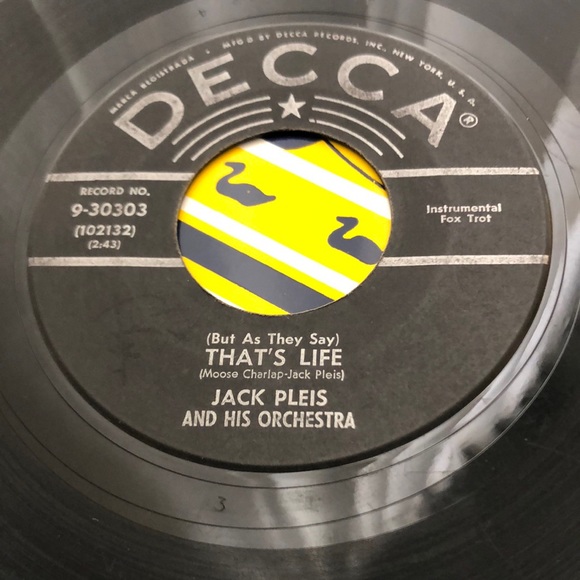 Jack Pleis That's Life Vinyl 45 Record '57 - Picture 3 of 4